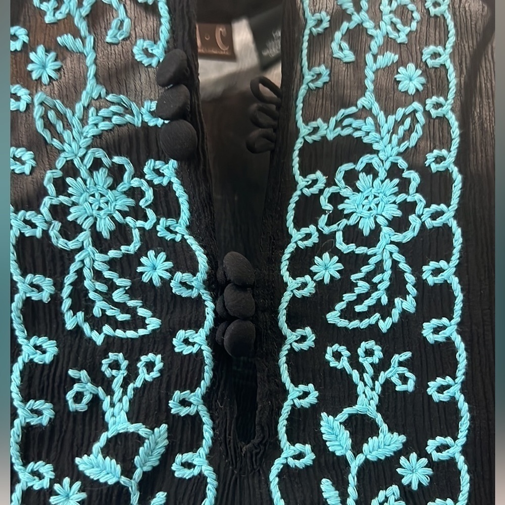 ⭐️INC International Concepts  Sheer Embroidered Tunic Boho Resort Top Size 14/L - Picture 8 of 12